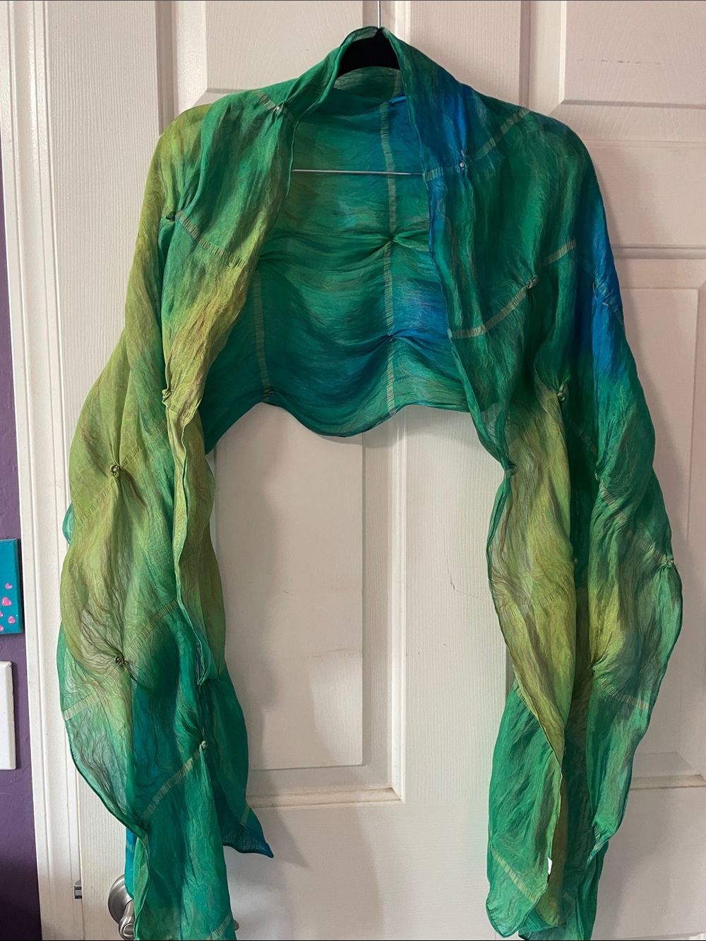 VTG HANDMADE SILK SCARF - Picture 10 of 13